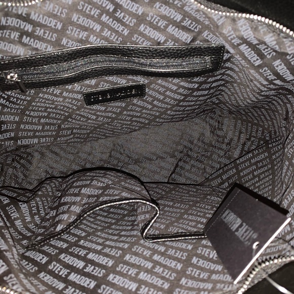 Steve Madden Black Tote with Zebra Print - Picture 10 of 12